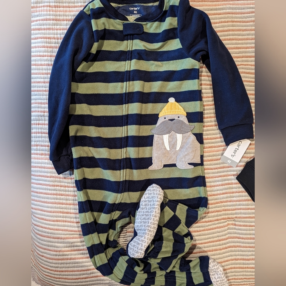 Carter's 4T fleece zip up footie